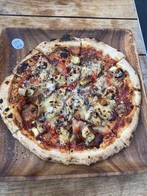 Base pizza - vegan supreme  at Little High Eatery in Christchurch