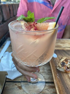 Peach and grapefruit gin cocktail   at Little High Eatery in Christchurch