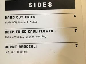 Vegan sides at Bacon Brothers at Little High at Little High Eatery in Christchurch