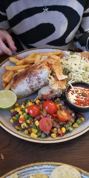 Vegan burrito   at Roos Leap in Montrose