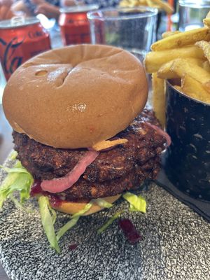 New vegan burger  at Roos Leap in Montrose