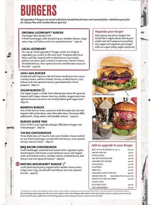 Menu at Hard Rock Cafe in Reykjavik