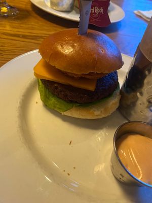 Vegan burger   at Hard Rock Cafe in Reykjavik