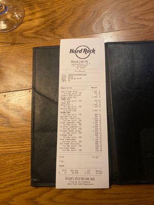 Check   at Hard Rock Cafe in Reykjavik