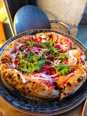 Pizza hungarese at Vegazzi Specialty Pizzeria in Budapest