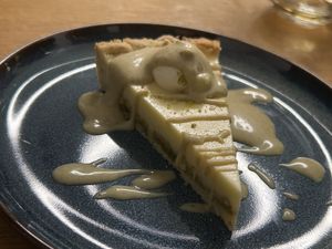 Pistachio lime cheesecake  at Vegazzi Specialty Pizzeria in Budapest
