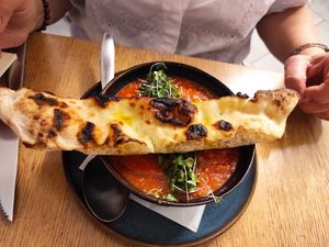 Gazpacho soup at Vegazzi Specialty Pizzeria in Budapest