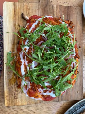 Pinsa  at Vegazzi Specialty Pizzeria in Budapest