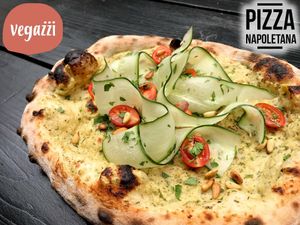 Pizza Melanzana, the pizza speciality of august at Vegazzi Specialty Pizzeria in Budapest