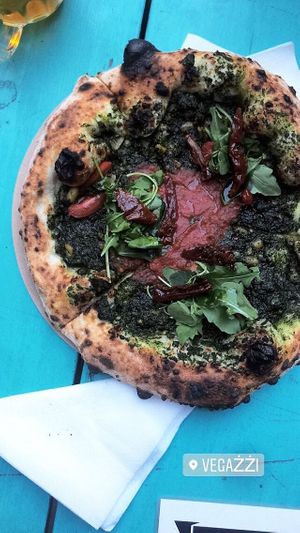 The verde, my favorite so far  at Vegazzi Specialty Pizzeria in Budapest