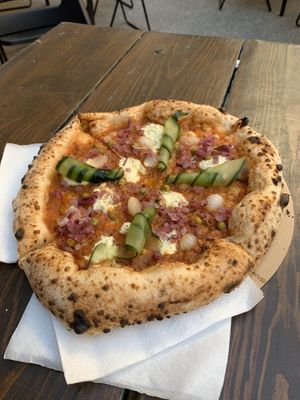 seasonal pizza at Vegazzi Specialty Pizzeria in Budapest