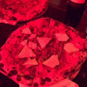 Mexican pizza with tortilla chips at Vegazzi Specialty Pizzeria in Budapest