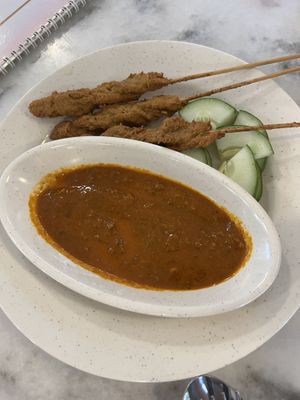 Satay sticks with spicy sauce   at Lily's Vegetarian Kitchen - Georgetown in Penang