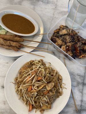 Satay, Rojak and char kuey teow  at Lily's Vegetarian Kitchen - Georgetown in Penang