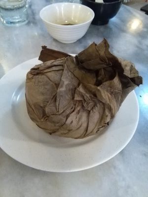 Lotus leaf covered rice at Lily's Vegetarian Kitchen - Georgetown in Penang