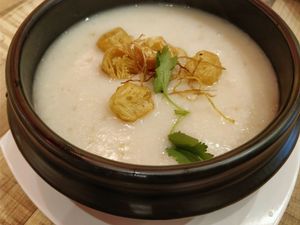 (mock) chicken congee at Nature Cafe - Suntec City in Central Singapore