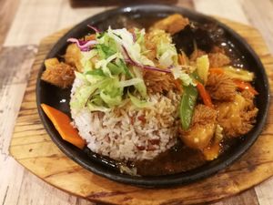 Hotplate mushroom head rice at Nature Cafe - Suntec City in Central Singapore