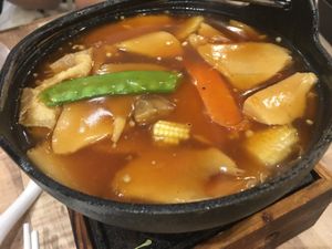 Chestnut & Bailing mushroom  at Nature Cafe - Suntec City in Central Singapore