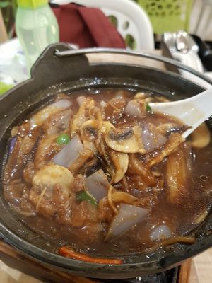 Braised eggplant hot pot at Nature Cafe - Suntec City in Central Singapore