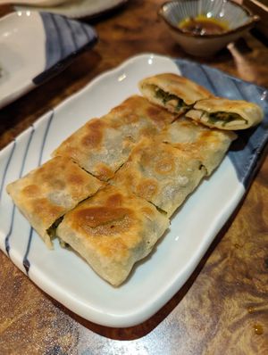 chives/scallion pancakes at Zhu Li Guan in Taipei