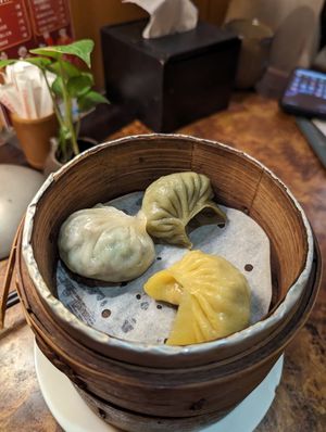 steamed dumplings at Zhu Li Guan in Taipei