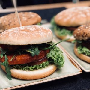 Vegan burgers at Hans im Glück in Central Singapore