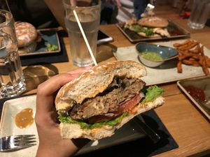ANGERLING burger at Hans im Glück in Central Singapore