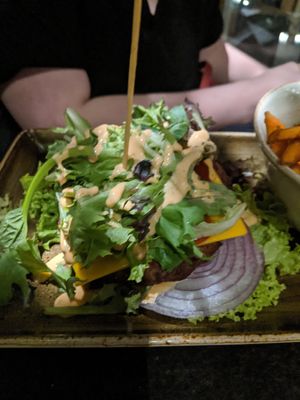 Naked vegan burger at Hans im Glück in Central Singapore