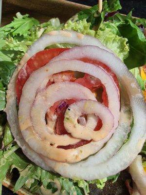 Onions 😍 tomatoes 😍 ~ Circuit Breaker Period Phrase 2 at Hans im Glück in Central Singapore