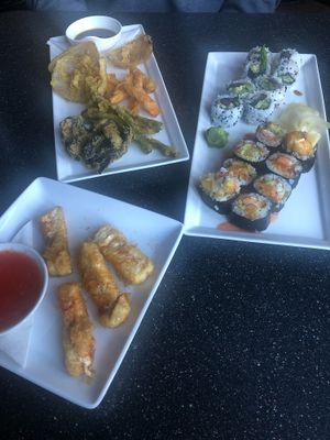 Veggie tempura was amazing!  at Ok Bicycle Shop in Mobile