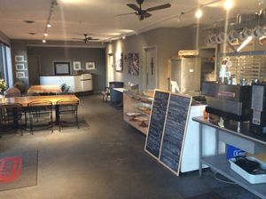 Our little cafe inside the huge Brewery. at Water & Wheat in Coloma