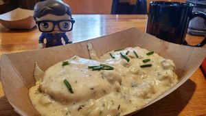 full order of biscuits and gravy (only available sundays but so delicious!) at Water & Wheat in Coloma