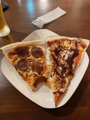 I took a bite before remembering to take a photo! Great pizza! at Slices in Osaka