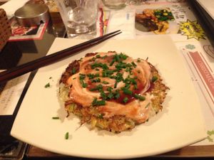 Okonomiyaki at Slices in Osaka