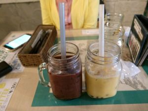 Alcoholic Soymilk "Bubble" Boba drinks at Slices in Osaka