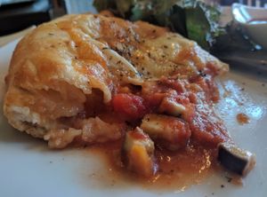 Customizable calzone for about 1300. Decent size at Slices in Osaka