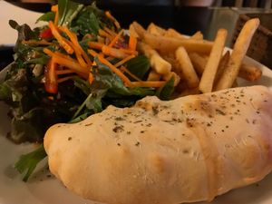 Vegan calzone at Slices in Osaka