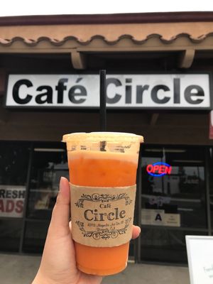 Fresh Made Juice #4 carrot citrus at Cafe Circle in Riverside