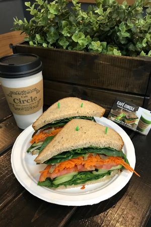 Vegan Spinach sandwich at Cafe Circle in Riverside