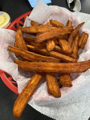 Sweet potato fries with maple/mustard sauce   at Ocala's Downtown Diner in Ocala