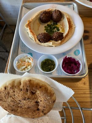 Falafel hummus bowl  at The Hummus House in Fort Lauderdale