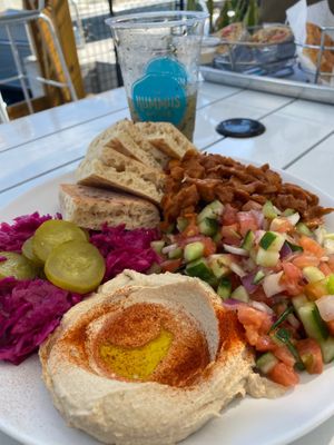 BBQ Soy Curl Platter. at The Hummus House in Fort Lauderdale