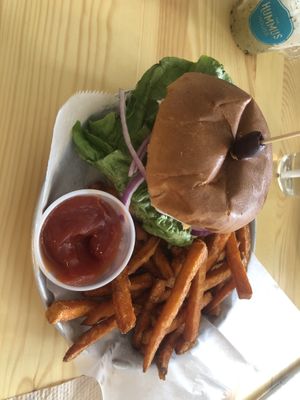 Vegan Falafel Burger  at The Hummus House in Fort Lauderdale
