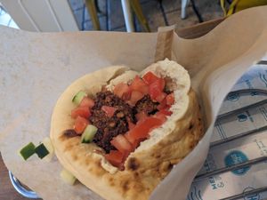 Falafel in pita at The Hummus House in Fort Lauderdale