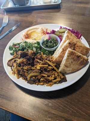 Jerusalem platter at The Hummus House in Fort Lauderdale