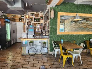 self- serve kiosk and cashier service.  at The Hummus House in Fort Lauderdale