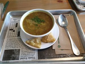 Lentil soup at The Hummus House in Fort Lauderdale
