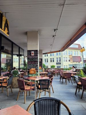 The outside seating area at Lalia Ristorante in Pezinok