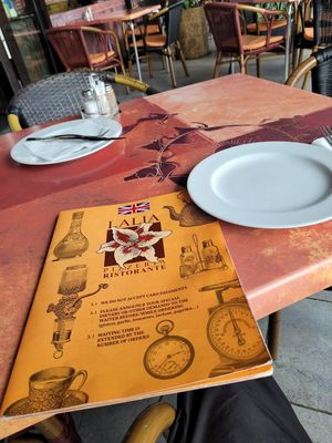 The English menu at Lalia Ristorante in Pezinok