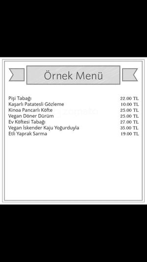 The menu at Manca Ev Yemekleri in Istanbul